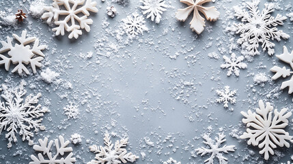 composition with beautiful snowflakes and space for text