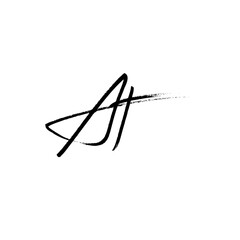 A hand-drawn signature logo design template	