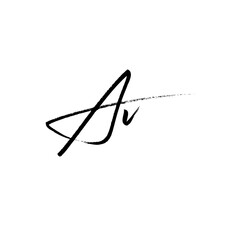 Fototapeta premium A hand-drawn signature logo design template 