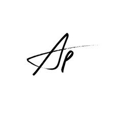 A hand-drawn signature logo design template	