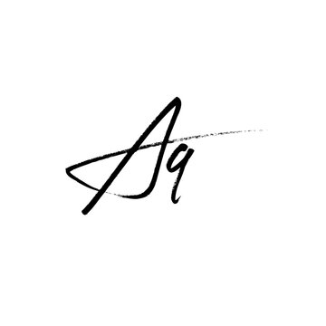 A hand-drawn signature logo design template	