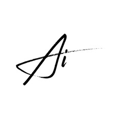 A hand-drawn signature logo design template	