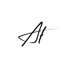 A hand-drawn signature logo design template	