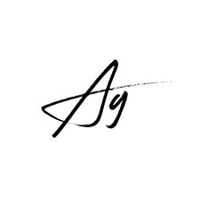 A hand-drawn signature logo design template	