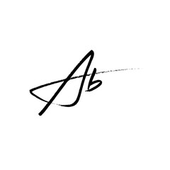 A hand-drawn signature logo design template	