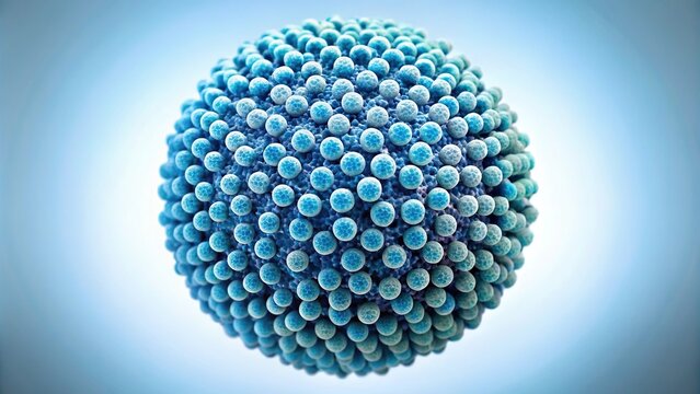Sphere like liposome on white background with shallow depth of field