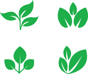 Set of leaf, on white back ground, leaf icon set, eco, bio, Vector illustration,