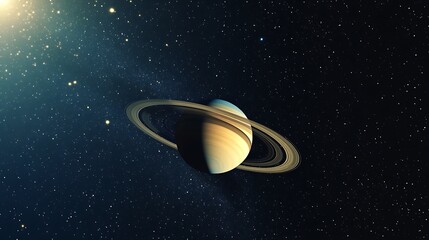 Obraz premium Celestial Encounter: Brilliant Saturn in Close Proximity to Earth Against a Dark Starry Sky