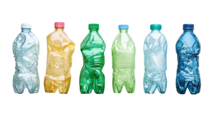 plastic bottles on a transparent background