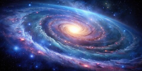 Spiral galaxy and stars Universe nebula space abstract cosmos background with copy space