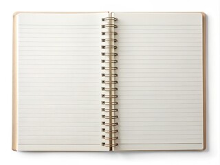 A pristine notebook, its crisp pages waiting to be filled, stands alone on a canvas of white, ready for your thoughts to take shape.