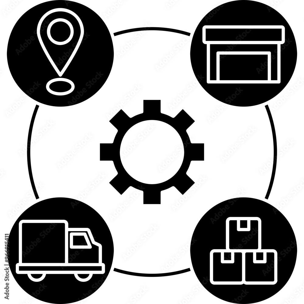 Wall mural Supply Chain Icon