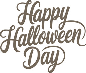 Happy Halloween Day lettering text typography silhouette vector style