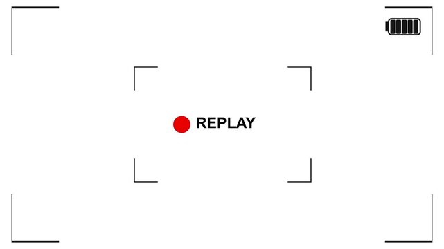 Frame animation replay vintage video for camera camcorder and video recording. template editing video camera