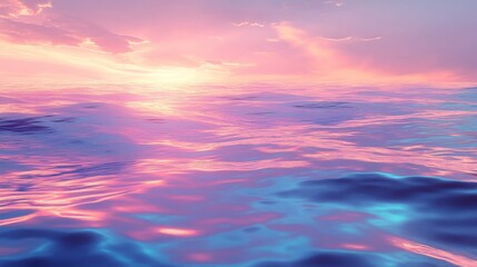 Fototapeta premium Pink and Blue Sunset Reflected on Calm Water