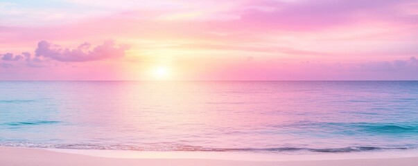 Obraz premium sunrise sky and ocean nature background in pink hue