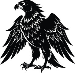 Obraz premium black eagle vector illustration silhouette, Print