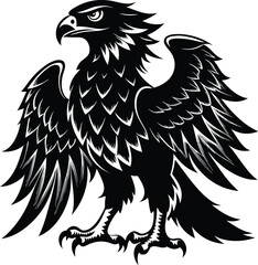 Obraz premium black eagle vector illustration silhouette, Print