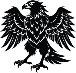 Obraz premium black eagle vector illustration silhouette, Print