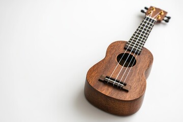 Obraz premium Ukulele on a white background with generative ai