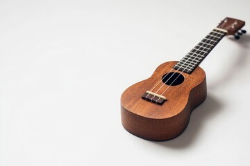 Fototapeta premium Ukulele on a white background with generative ai