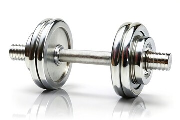 Steel dumbbell isolated on white background