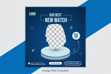 Modern  Collection Smart watch social media design template . 