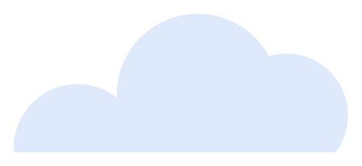 Simple blue cloud shape with soft, curved edges in light blue color. Ideal for weather themes, graphics, backgrounds, children's designs, minimalist art.