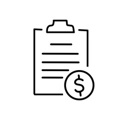 Line stroke set of clipboard icons