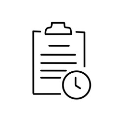 Line stroke set of clipboard icons