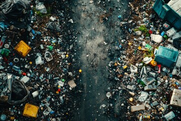 Waste landfill illustration created with Generative AI