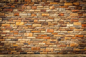 Fototapeta premium Stone wall background with brickwork stone texture reflected on the surface