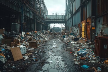 Waste landfill illustration created with Generative AI