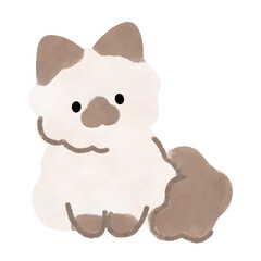 ラグドールの子猫　イラスト　ベクター