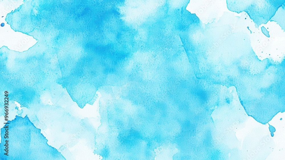 Canvas Prints Abstract Watercolor Background   Blue and White Splashes