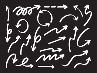 Hand drawn bold line arrows set.