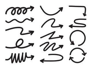 Hand drawn arrow mark icons vector