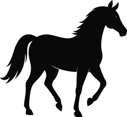 black horse vector illustration silhouette, Print