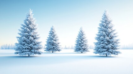Fototapeta premium Snowy Pine Trees in a Winter Wonderland
