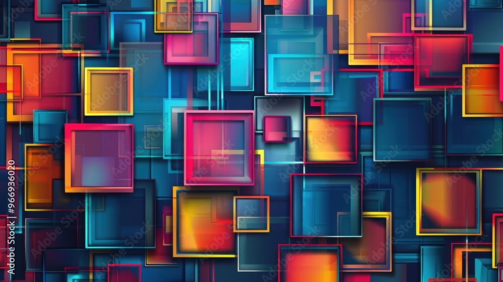 Poster squares abstract border background - stock illustration squares abstract border design background no