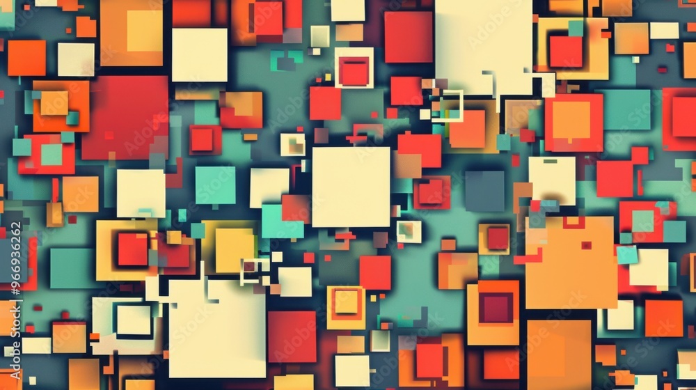 Poster squares abstract border background - stock illustration squares abstract border design background no