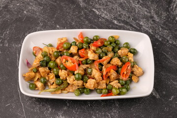Saute tempeh and leunca. Tumis leunca tempe. Solanum nigrum, the European black nightshade or simply black nightshade or blackberry nightshade.