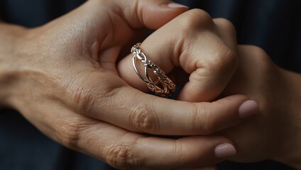 wedding rings in hands