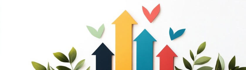 Business growth and positive sustainable. Profitable Investment. Positive trend. Green business.