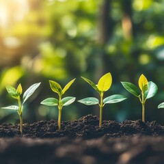 Business growth and positive sustainable. Profitable Investment. Positive trend. Green business.