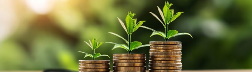 Business growth and positive sustainable. Profitable Investment. Positive trend. Green business.