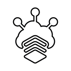 Cdn, layers, big data icon. Outline vector.