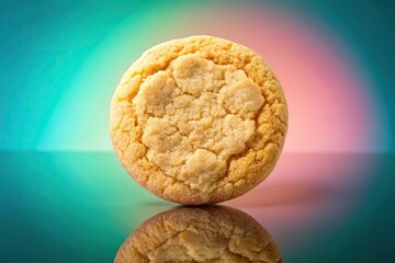 Sugar Cookie on Colorful Gradient Background with Space for Text
