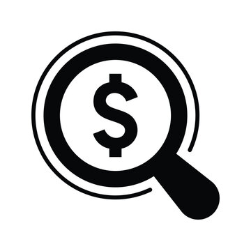 recommend clip art: Finance, invest, search icon.