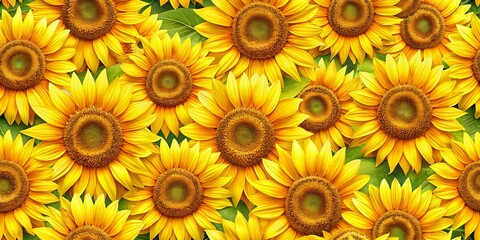 Sunflowers' bright patterns create a cheerful and organic setting, perfect for various design applications, adding